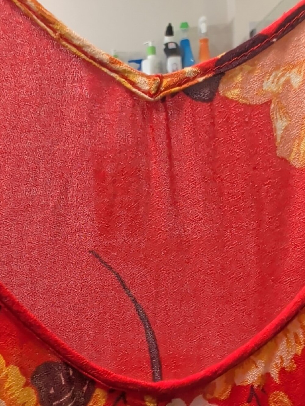 Intimately Free People Red Floral Print Maxi Dress with Yellow and Blue Accents - Picture 5 of 6